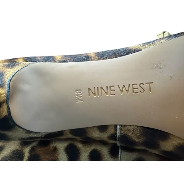 Nine West Leopard Print‎ Calf Hair Stiletto Pumps Women's Size 8.5M - Image 7