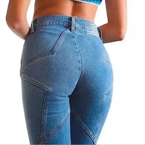 Revice Venus High Rise Cropped Star Jeans: Light Year Wash - Image 8
