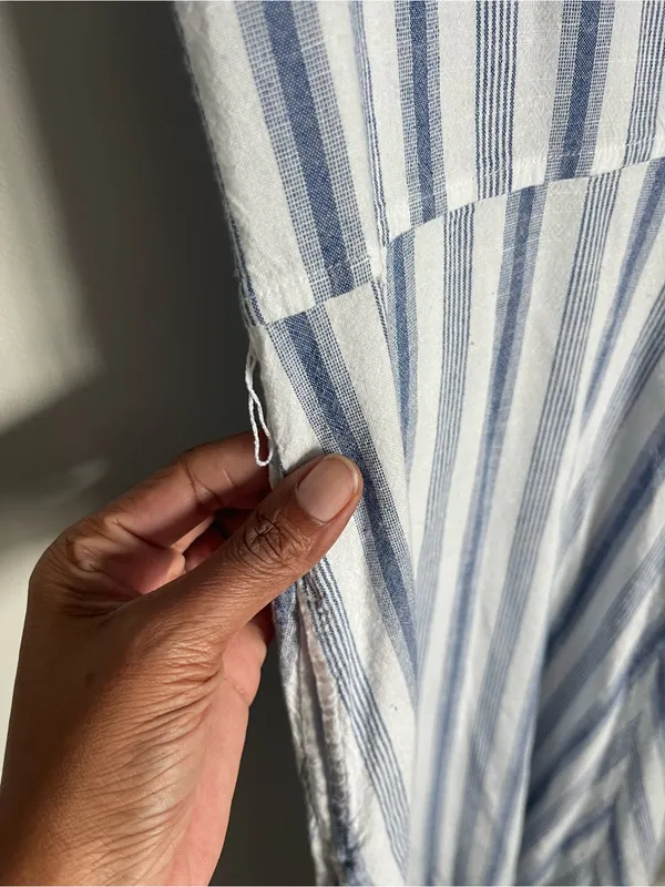 CROFT & BARROW Blue and White Striped Midi Dress Sz S - Image 4