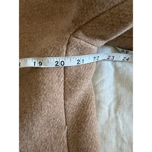 J.Crew Stadium Cloth Coat Women 6 Camel Tan Wool Blend Nello Gori - Image 10