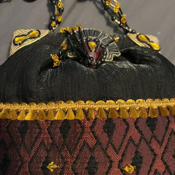 Mary Frances Designer Beaded Purse Handbag Shoulder Bag Tassel Fringe - Image 4