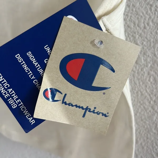 NWT Champion Retro Cream Branded Cami Baby Tank Top Medium - Image 3