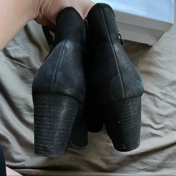 Black Steve Madden Whysper Heeled Ankle Booties - Image 6
