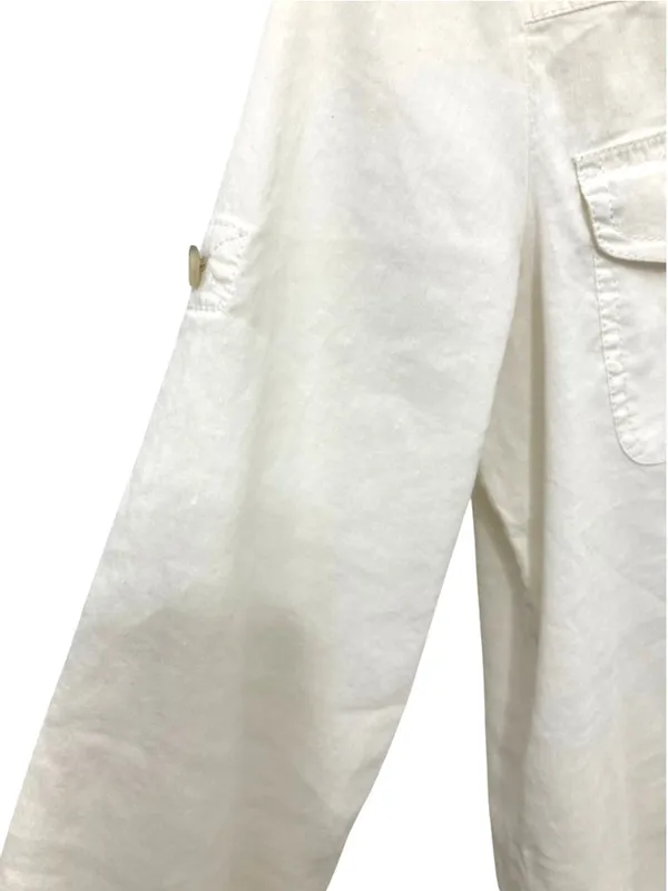 Theory "Corian" Luxury Linen-Blend Popover Utility Shirt M - Image 11