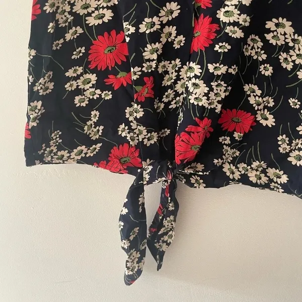 Madewell Women's Hillside Daisies Knot Tie Front‎ Top Floral Print - Image 3