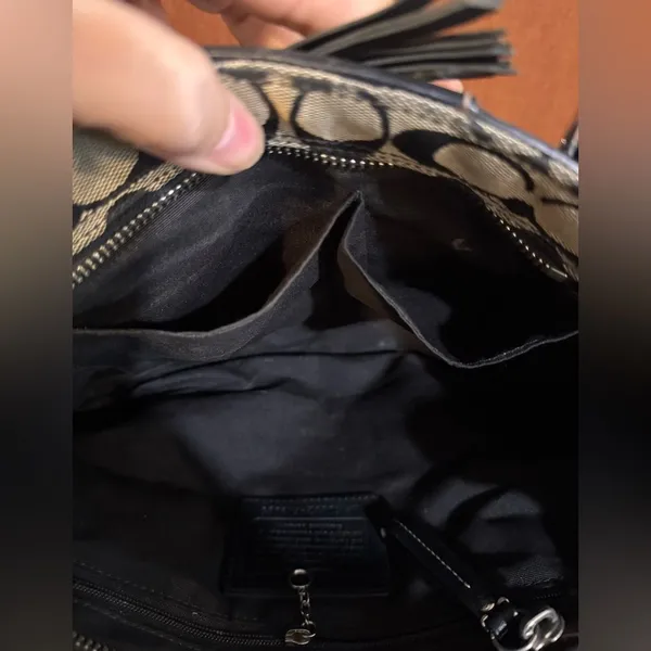 Coach Signature Hampton Black Handbag Tote - Image 7