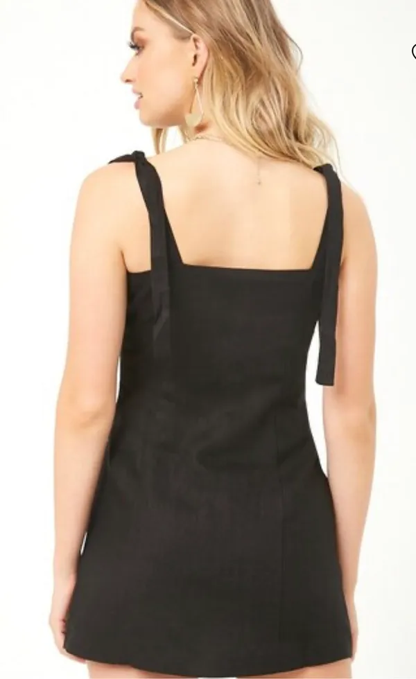Forever 21 NWT  Black Linen Button-Front Dress - M - Image 3