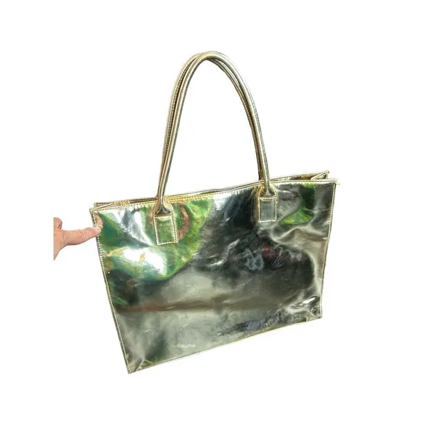 Golden metallic shoulder Handbag unbranded 15x12” Gold - Image 2