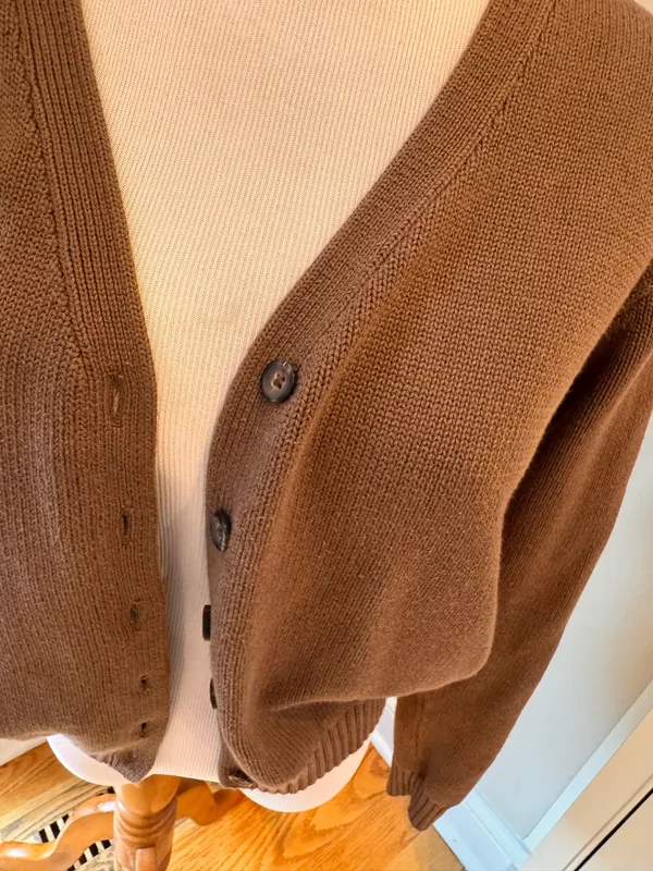 Brandy Melville Chocolate Brown Cardigan Sweater S M L - Image 7