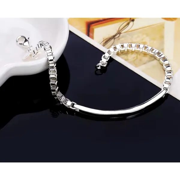 Solid Box Chain Bracelet | 925 Sterling‎ Silver - Image 10