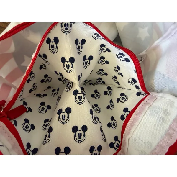 NWT Disney Parks Patriotic Mickey Mouse Blue & Red Tote Bag 12x18.5 - Image 3