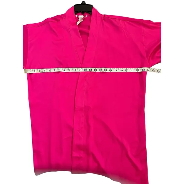 Victoria's Secret Pink Satin Robe Size M/L Kimono Sleeve Cover Up - Image 5