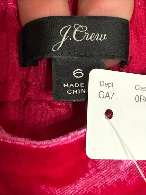 J. Crew Women’s Pink Velvet Peyton Pull On Pants Cropped Elastic Waist 6 NWT - Image 14