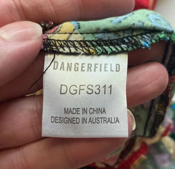 Dangerfield x ModCloth patchwork multi button front viscose dress, size 14 XL - Image 14