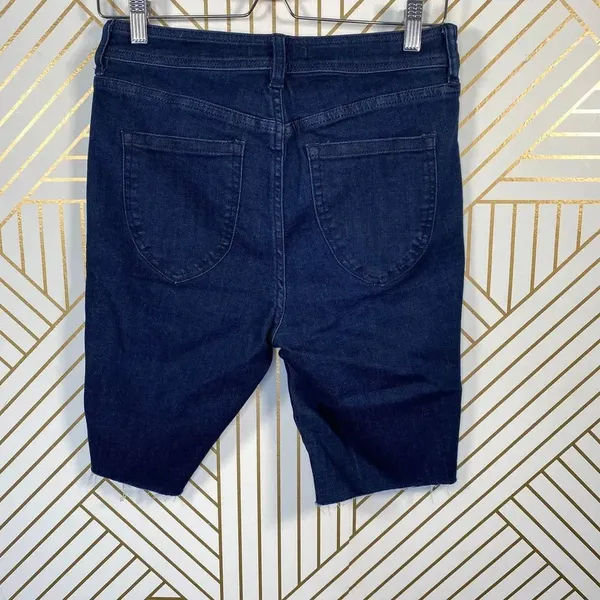 Free People So Chic Biker Denim Short Rinse‎ Cobalt - Image 10