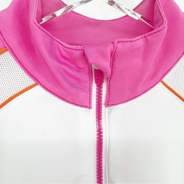 EPNY Pro Golf 1/4 Zip Mock Neck Active Top Women's S‎ White Pink Long Sleeve - Image 5