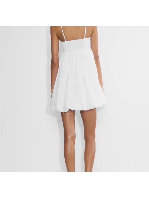 Aritzia White Spaghetti Strap Babydoll Dress - Image 2