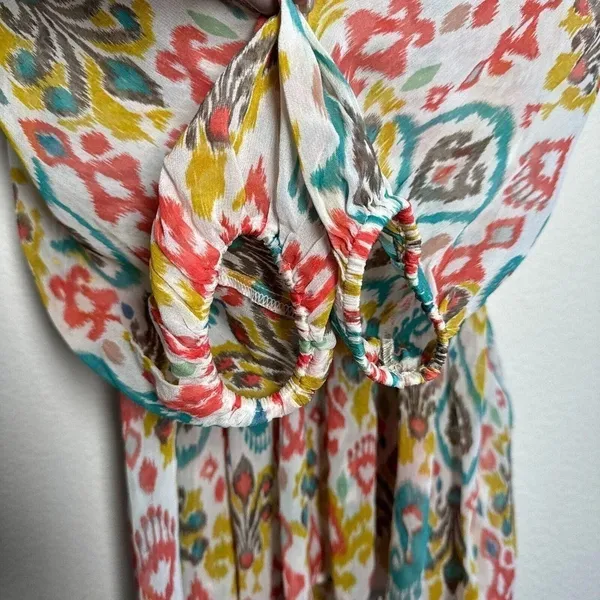 Anthropologie Maureen Babydoll Tunic Blouse Sheer Multicolor Floral Paisley M - Image 7