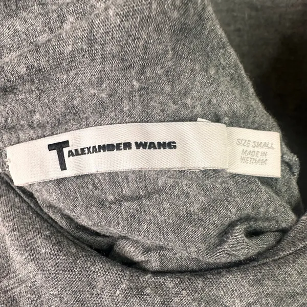 Alexander Wang Ribbed Knit Tank Top Scoop Neck Minimalist Designer Gray S - Image 7
