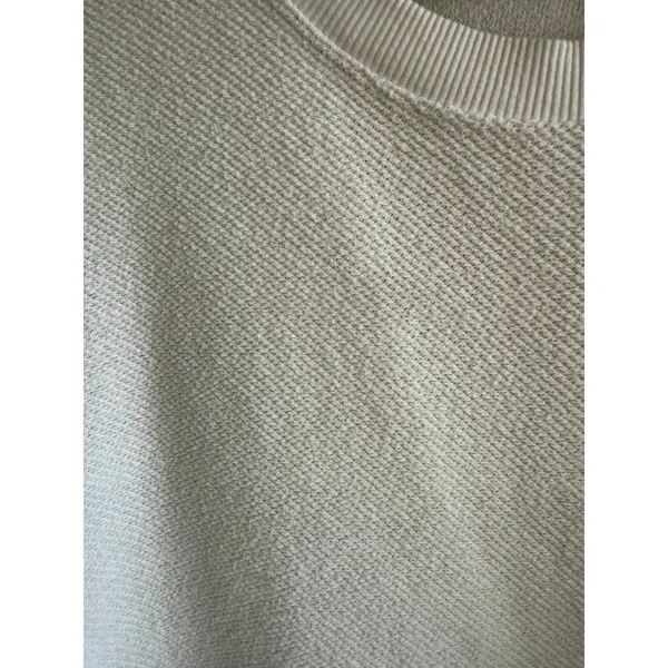 Aerie‎ Womens White Textured Oversized Crewneck Sweatshirt Relaxed Fit Small - Image 3