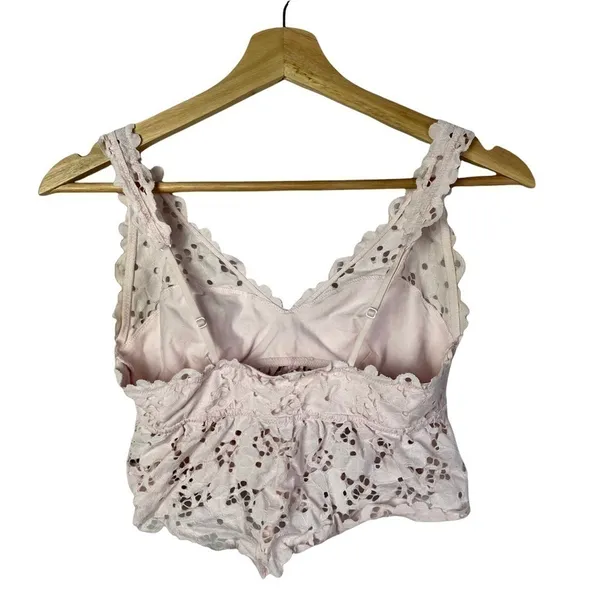 Aerie Light‎ Pale Pink Unpadded Lace Bralette M - Image 2