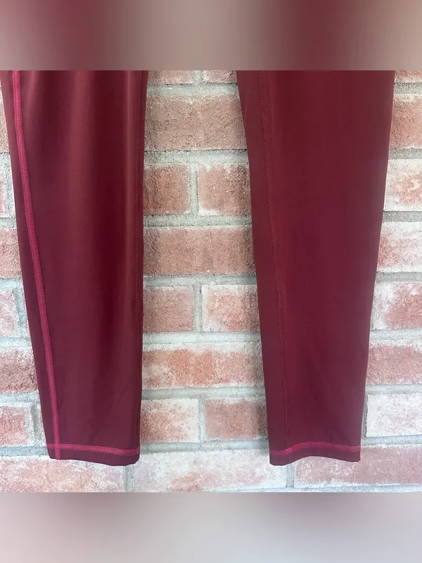 Gymshark Full Length Leggings Women’s XXL Maroon Gym Workout Activewear Athletic - Image 3