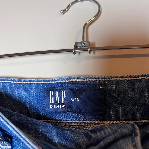 Gap NEW Denim Stretch Front Slit Midi Pencil Skirt Indigo Blue Size 6 - Image 5