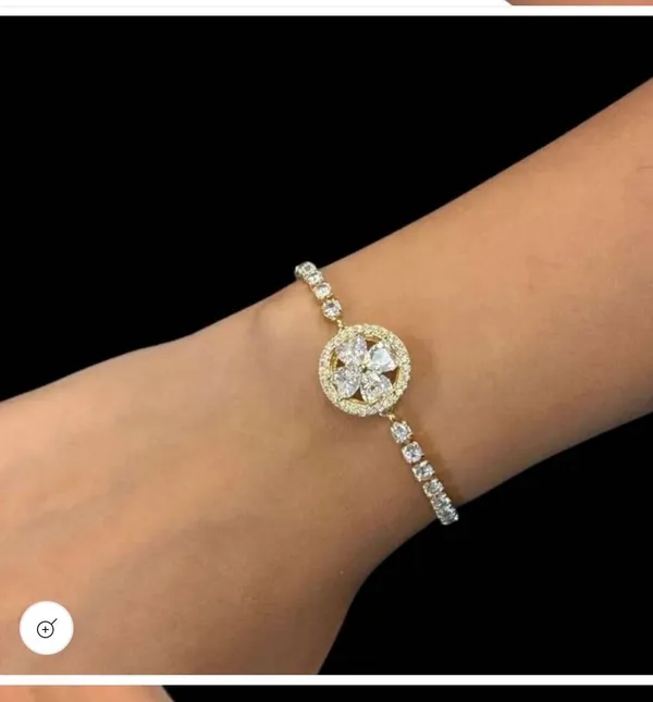 Rotating Spinner Halo Crystal Bracelet – Tennis Style - Image 3