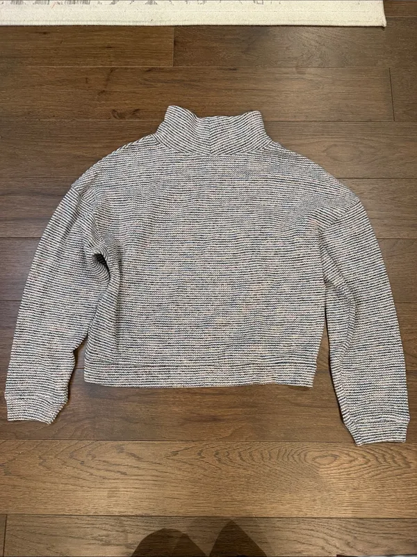 Madewell Textured Turtleneck Sweater in Heathered Neutrals Size Medium - C68-023 - Image 7