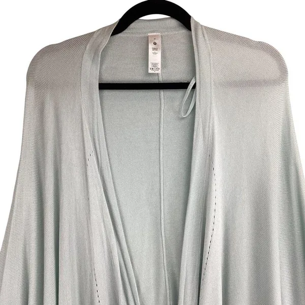 Lululemon Sweater Wrap Shrug Draped Size‎ OS Silk Blend Light Blue Super Soft - Image 2