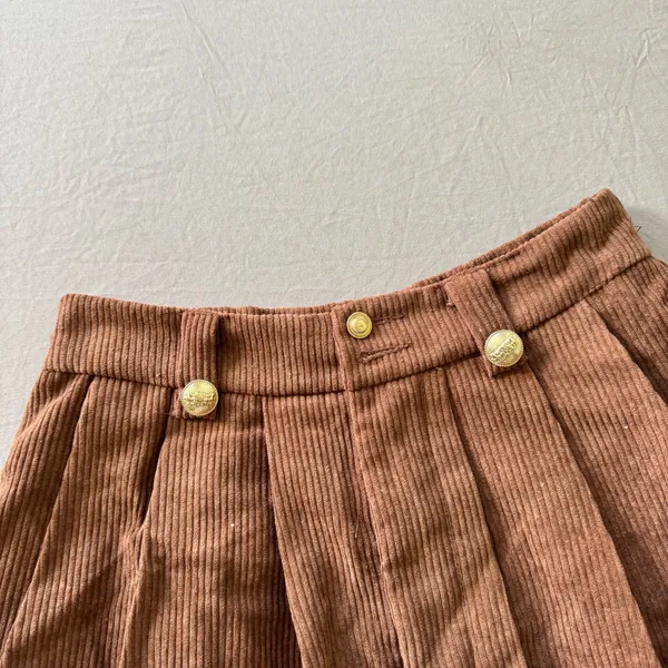 Shein Corduroy Pleated Mini Skirt - Image 4