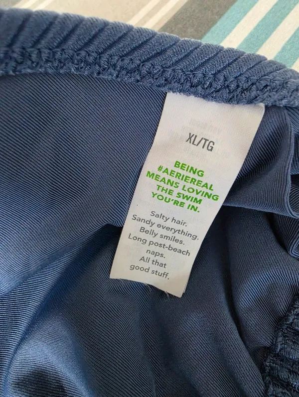 Aerie Blue Ribbed String Bikini Set XL - Image 7