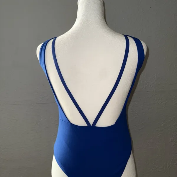 Superdown Megan Strappy Bodysuit‎ Blue Size Medium - Image 3