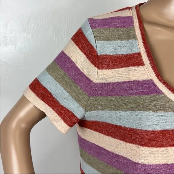 Madewell Alto Scoop Tee in Granda‎ Stripe T-shirt Top Size M - Image 3