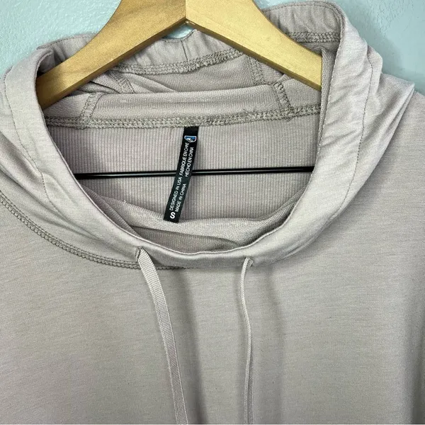 Kuhl Rhea Pullover Hoodie French Terry Cowl Neck Ribbed Shirt Lavender City Grey - Image 3