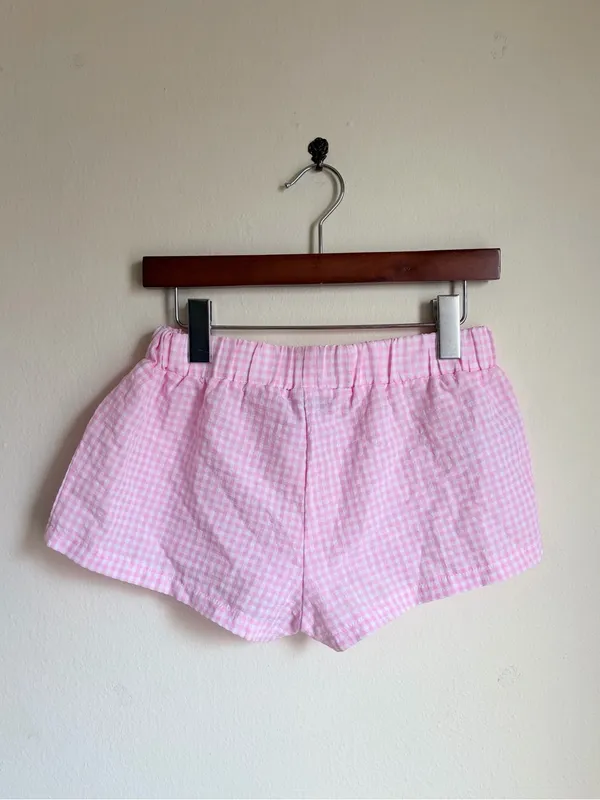 NWT Edikted Pink Gingham Cotton Blend Shorts - Image 6