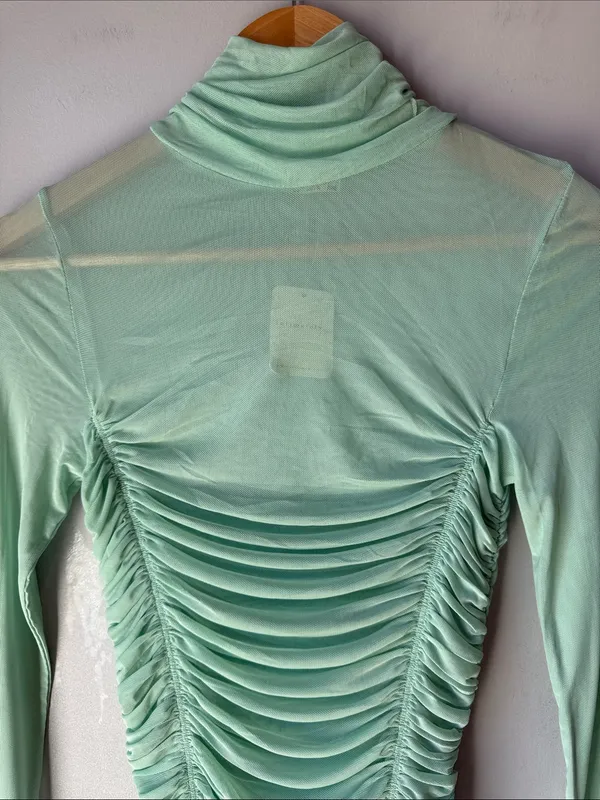 NWT Free People Sheer Intimately It All Turtle Neck Mesh Long Sleeve Bodysuit - Image 3