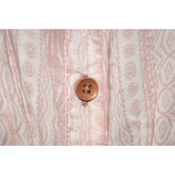 Roxy Maxi Dress Womens Small Pink Good T-Back Boho Tribal Print Button Front - Image 3