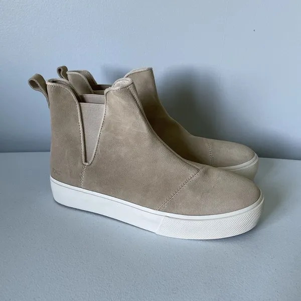 TOMS Fenix Platform Chelsea Shoes Ankle Booties Oatmeal Cream Tan Women's 10 - Image 2
