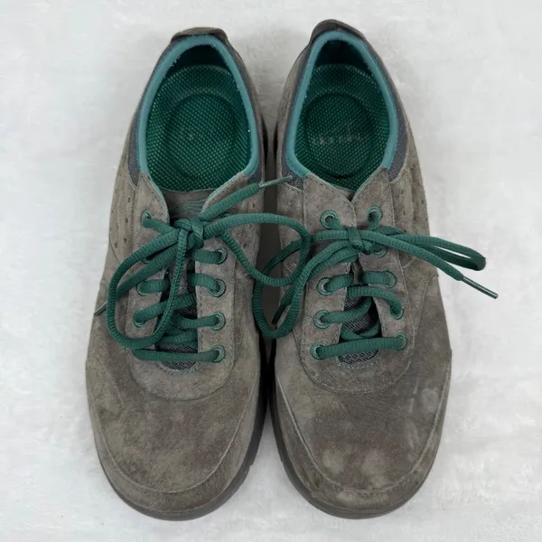 Dansko Honor Womens Suede Walking Shoes Charcoal Grey Teal Lace Up Sneakers‎ 39 - Image 2