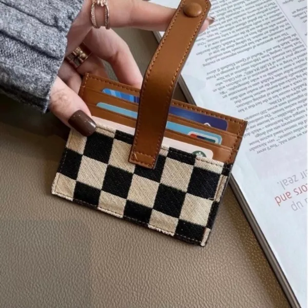 Wallet for Women,Canvas Snap Closure Wallet,Bifold Credit Card Holder Coin Purse With ID Window - Image 2