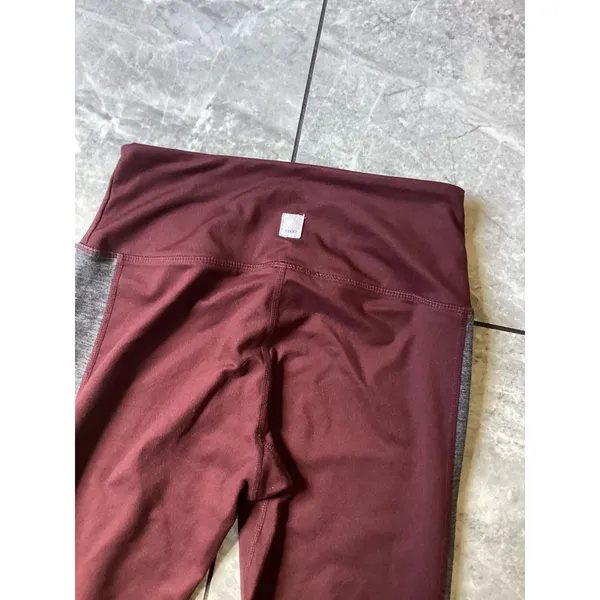 Vuori Rise The Shine Leggings Womens XS Burgundy Grey Colorblock High Rise Pant - Image 3