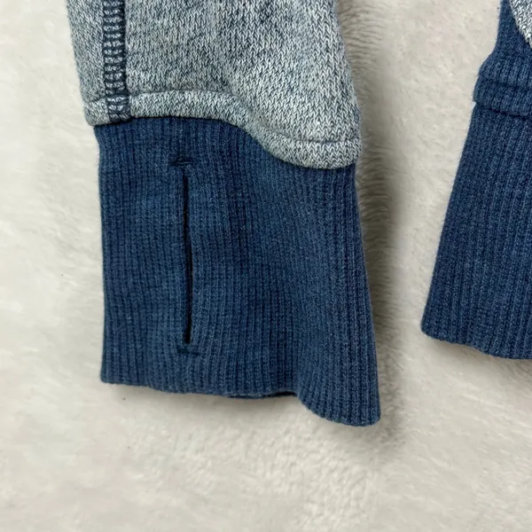 Lululemon Scuba Hoodie Full Zip‎ Heathered Blue Navy Thumbholes Size 8 - Image 9