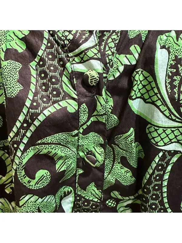 Tuckernuck Pink City Prints Green Floral Mid Length Dress Size Small - Image 3
