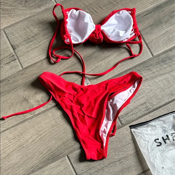 SHEIN Bold Red Bikini Set - Image 5
