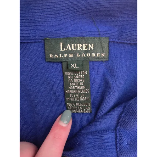 Lauren Ralph Lauren Womens Size XL Royal Blue 3/4 Sleeve Polo Shirt - Image 4
