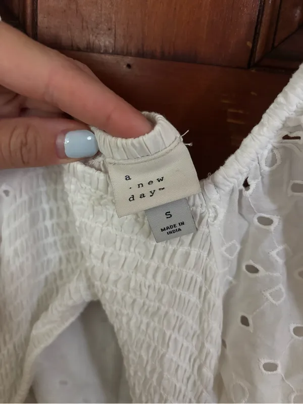 a new day White Eyelet Puff-Sleeve Mini Dress - Image 3