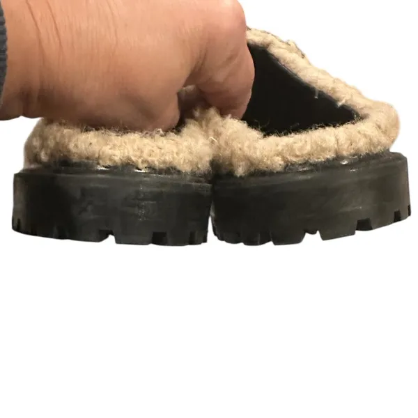 STAUD Astro Mule Clog Lug Sole Quilted Sherpa Shearling Slip-On Doe 9 - Image 6