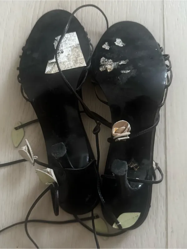NYLA strappy tie up sandals Black Size 8 - Image 4