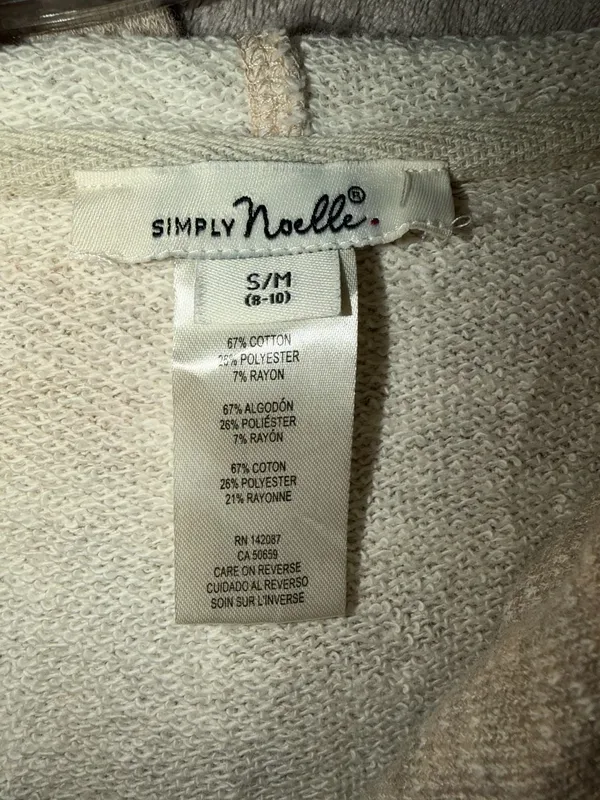 Simply Noelle Cowl Neck Poncho Size S/M Oatmeal Heather Fleece Pullover - Image 6